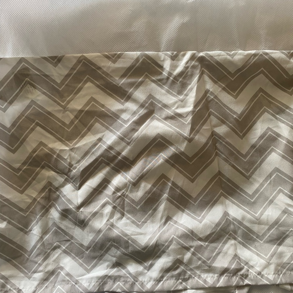 Gray and White chevron Crib skirt for baby nursery - Picture 2 of 3